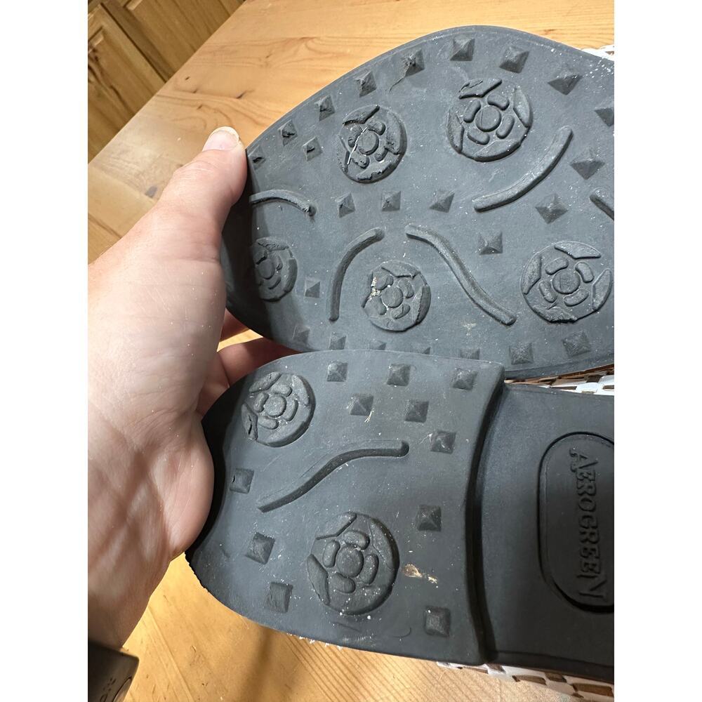 Aerogreen Leather Golf Shoes Women 10 Textured Metallic Woven Athletic Active - Picture 5 of 11